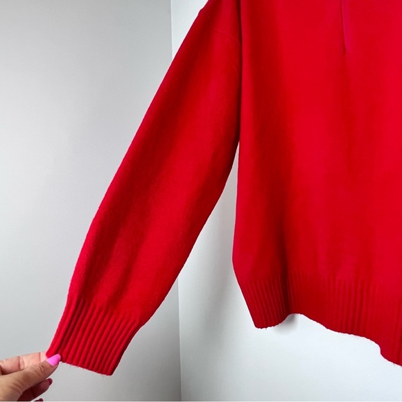 Eddie Bauer Alpine Route Essential Red Sweater 1/4 Zip Mock Neck Size Large - Picture 3 of 10